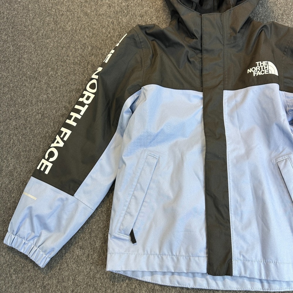 The North Face Boys Antora Rain Jacket Folk Blue Black Size XS 6 Waterproof Zip - Picture 3 of 15